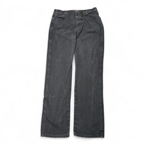 Wrangler Jeans Mens 36x35 Black Straight Leg Workwear Cowboy Cut Cotton Denim